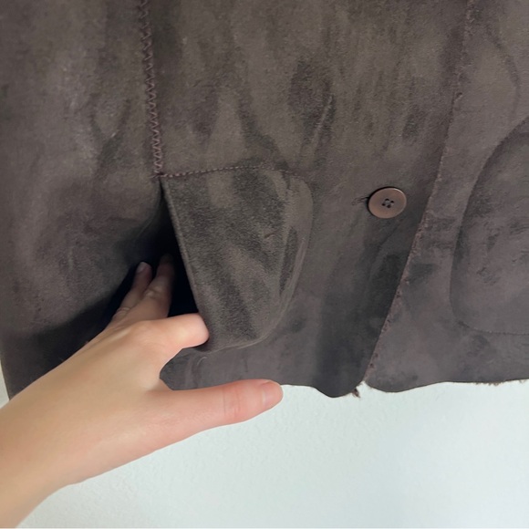 Talbots Faux Fur Brown Vest Size 16P - Picture 4 of 7